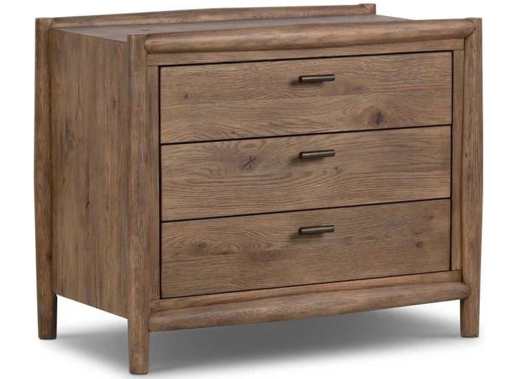 Four Hands Glenview Nightstand, Weathered Oak Veneer