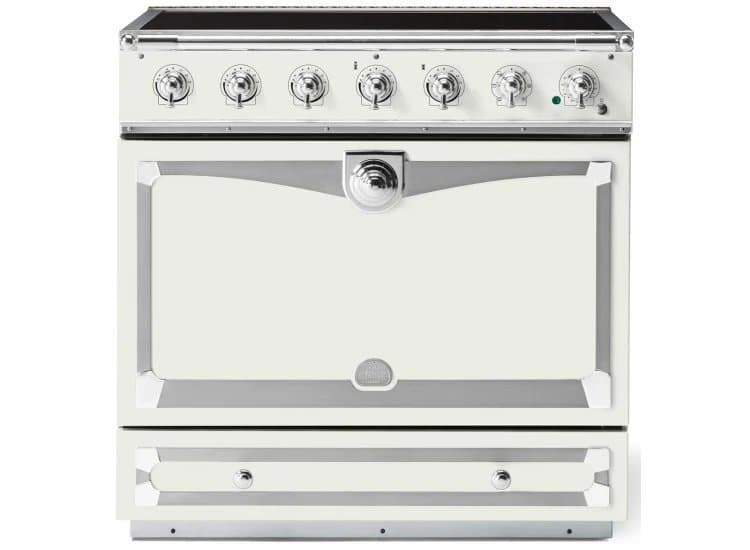 La Cornue CornuFe 90 Albertine 36 In. Pure White With Polished Chrome Accents Induction Range - C9WP-I