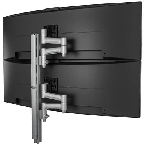 Atdec AWMS-2-46H75-H-S Heavy-Duty Dual Monitor Arm Mount (Silver)