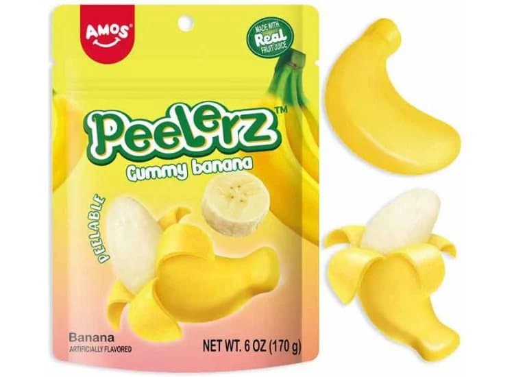 Amos Peelerz Gummies 6oz. Banana Bag