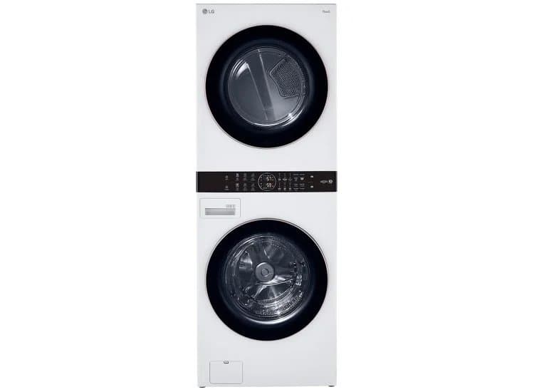 LG 27" White WashTower With Center Control Single Unit Front Load 4.5 Cu. Ft. Washer & 7.4 Cu. Ft. Gas Dryer Combo