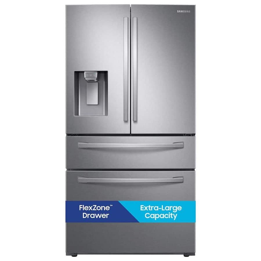 Samsung 28 cu. ft. Standard Depth 4-Door French Door Smart Refrigerator in Fingerprint Resistant Stainless Steel