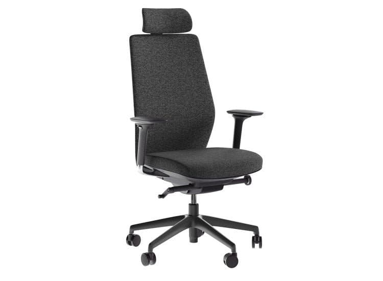 BDI Coda Task Chair, Black and Grey Fabric Finish