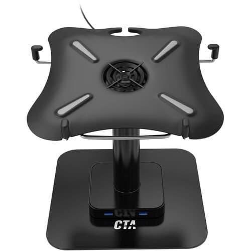 CTA Digital Desk Mount with USB Ports and Built-In Cooling Fan for 7 to 15" Laptops