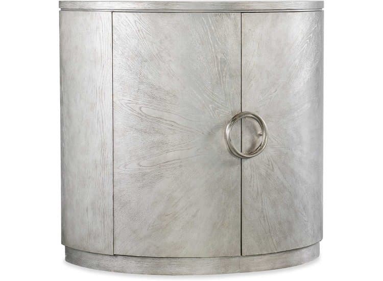 Hooker Furniture Living Room Melange Deserie Demilune Chest, Silver