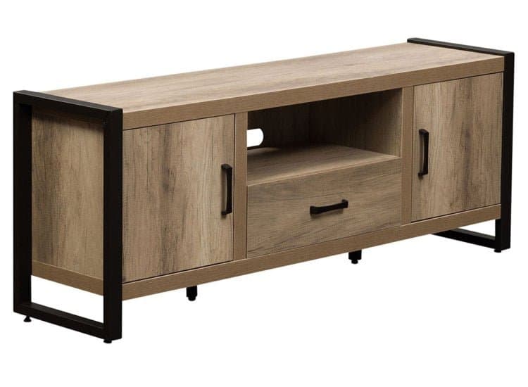 Liberty Furniture Sun Valley 64-Inch TV Console with Faux Metal, Sandstone