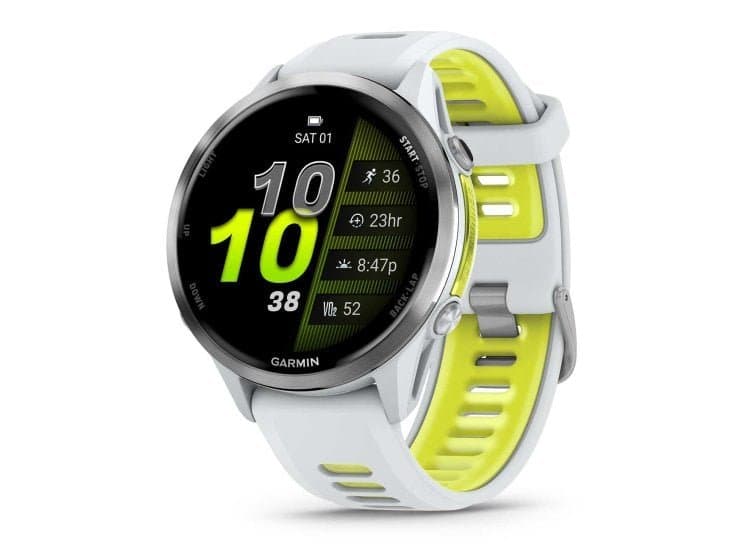 Garmin Forerunner 970 Smartwatch 47mm Whitestone Titanium Case with Whitestone/Translucent Amp Yellow Band