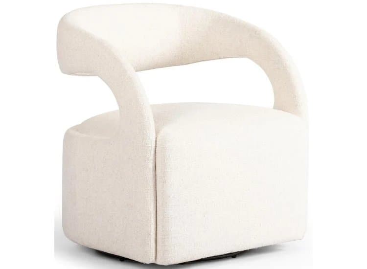 Four Hands Hawkins Swivel Chair, Omari Natural Fabric