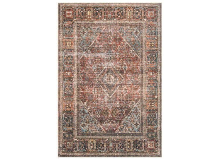 Loloi Loren Collection 5' x 7'6" Brick & Midnight Rug