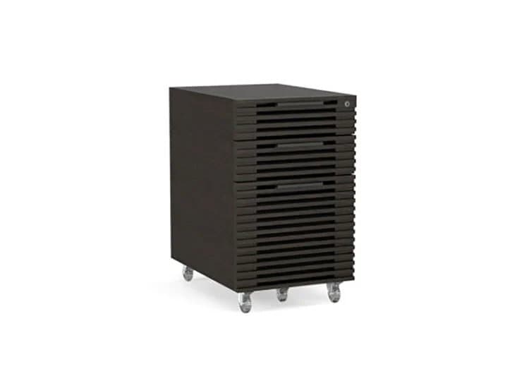BDI Corridor 6507 Charcoal Stained Ash Mobile File Pedestal