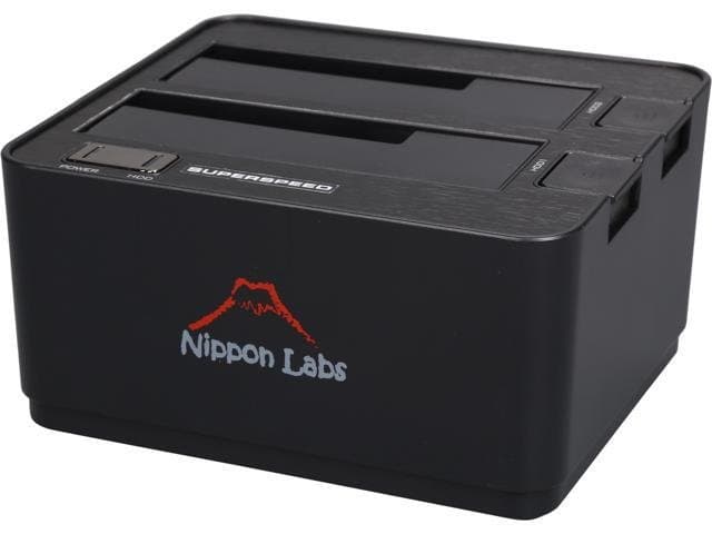 Nippon Labs NL-ST0022A 2.5" & 3.5" SATA I/II/III USB 3.0 2-Bay Hard Drive Docking Station, Beige