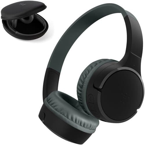 Belkin SoundForm Mini Wireless On-Ear Headphones for Kids (Gen 2, Black)