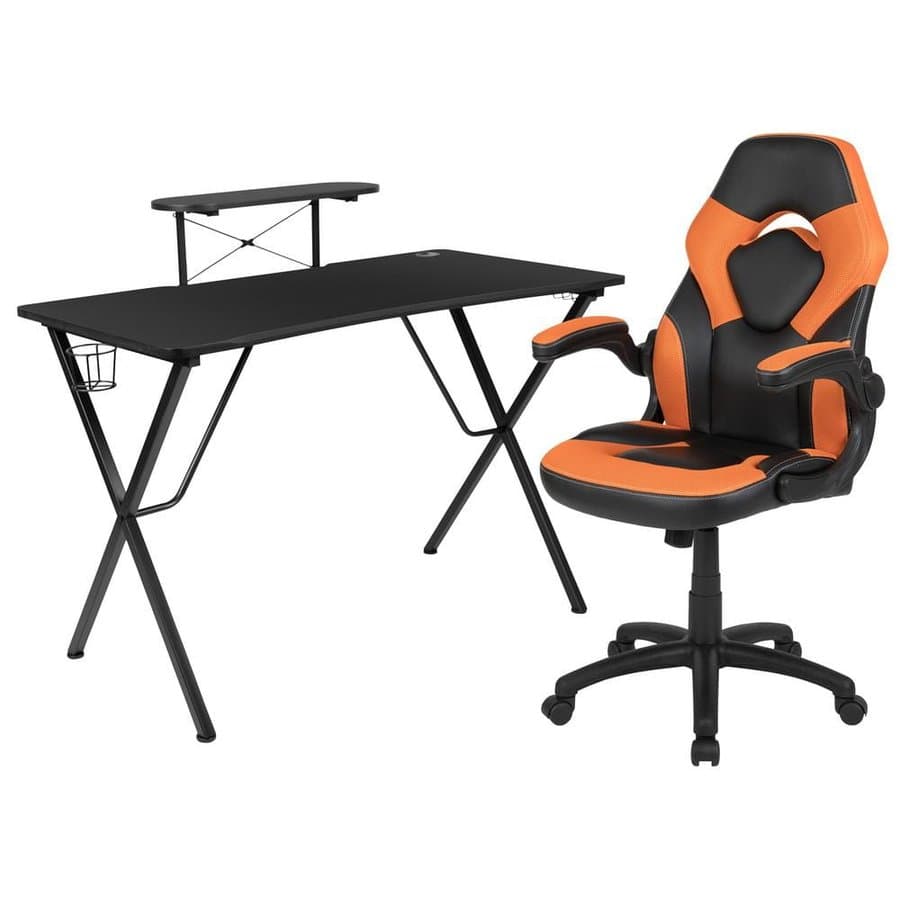51.5 in. Black Gaming Desk and Chair Set