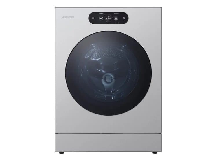 LG Signature 5.8 Cu. Ft. Smart Front Load Washer, Brushed Platinum Steel