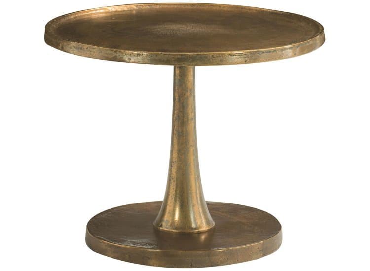 Bernhardt Benson Round Side Table, Vintage Brass