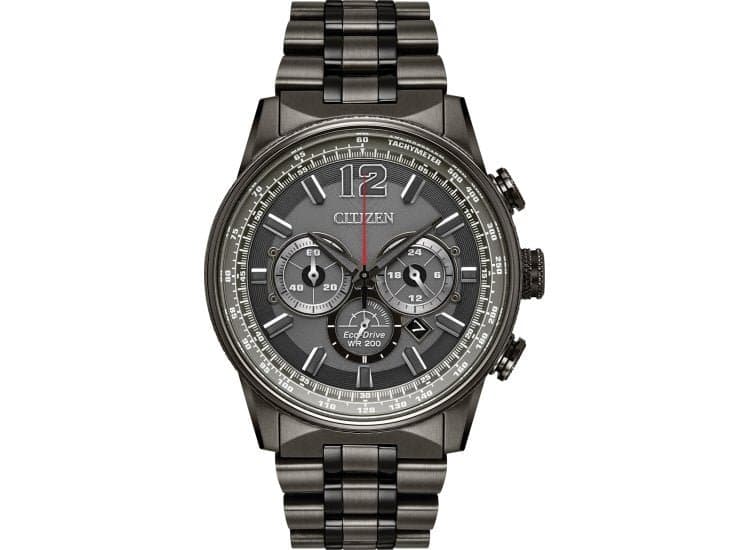 Citizen Eco-Drive Nighthawk Grey Stainless Steel Mens Watch