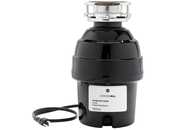 GE DISPOSALL 3/4 HP Continuous Feed Garbage Disposer-Corded, Black