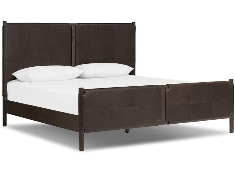 Four Hands Salado Bed-King-in Heirloom Cigar Leather