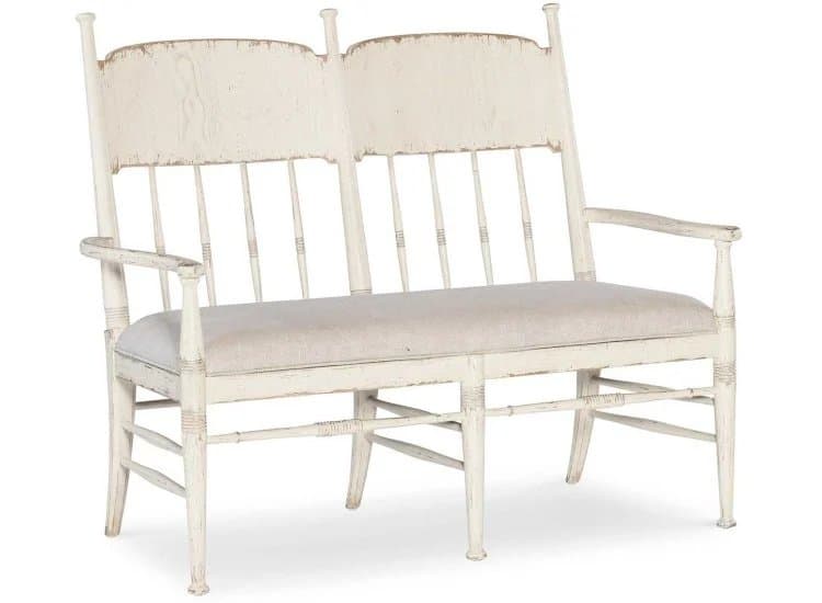 Hooker Furniture Americana Dining Bench, Daisy and Biscuit Fabric