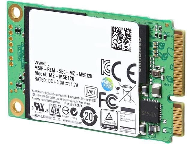 SAMSUNG 850 EVO mSATA 120GB SATA III 3D NAND Internal SSD Single Unit Version MZ-M5E120BW