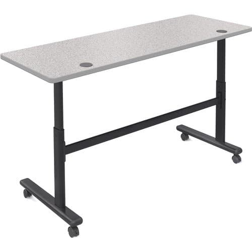 Balt Height Adjustable Sit and Stand Flipper Table (72" Long, Gray Nebula Laminate, Platinum Edge)