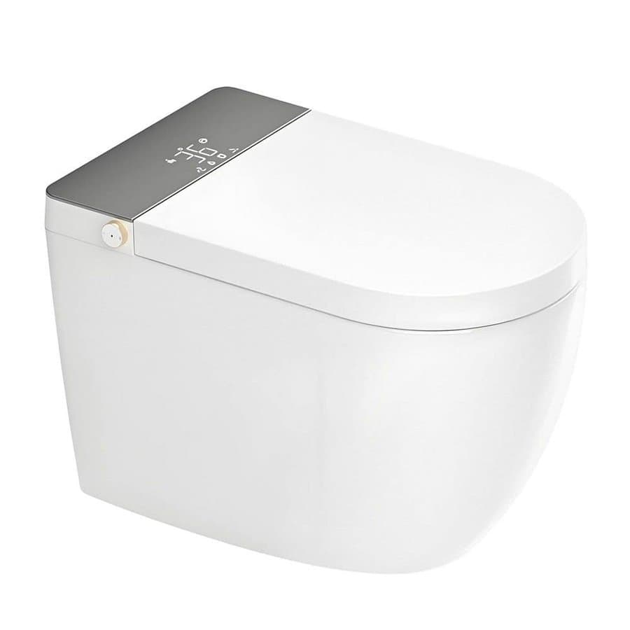 LUXSHERY Elongated Dual-Flush Integrated Smart Toilet with Auto Open/Close Lid and Foot Sensing Flush