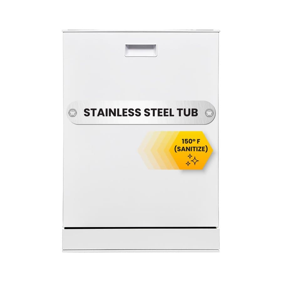 Equator Advanced Appliances 24-in Top Control Built-in Dishwasher ( White ) With Third Rack, Turbo Dry , 51-Decibel