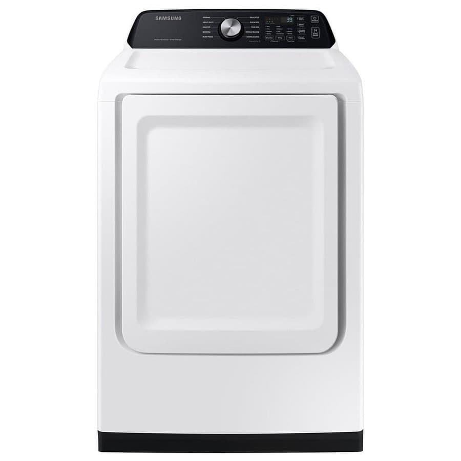 7.4 cu. ft. vented Electric Dryer, White/Black with Sensor Dry