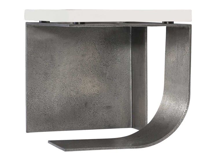 Bernhardt Catalina Side Table in White Plaster | Graphite