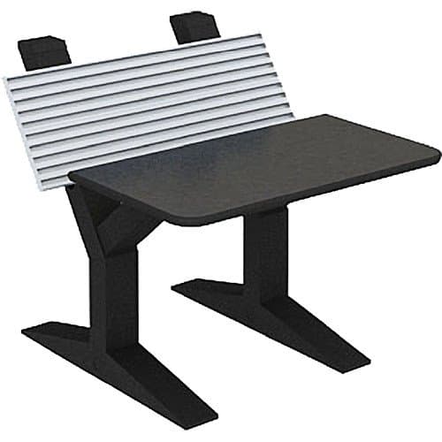 Winsted EnVision Single Tier with 15" Slat-Wall Command Console (Black/Silver, 42")