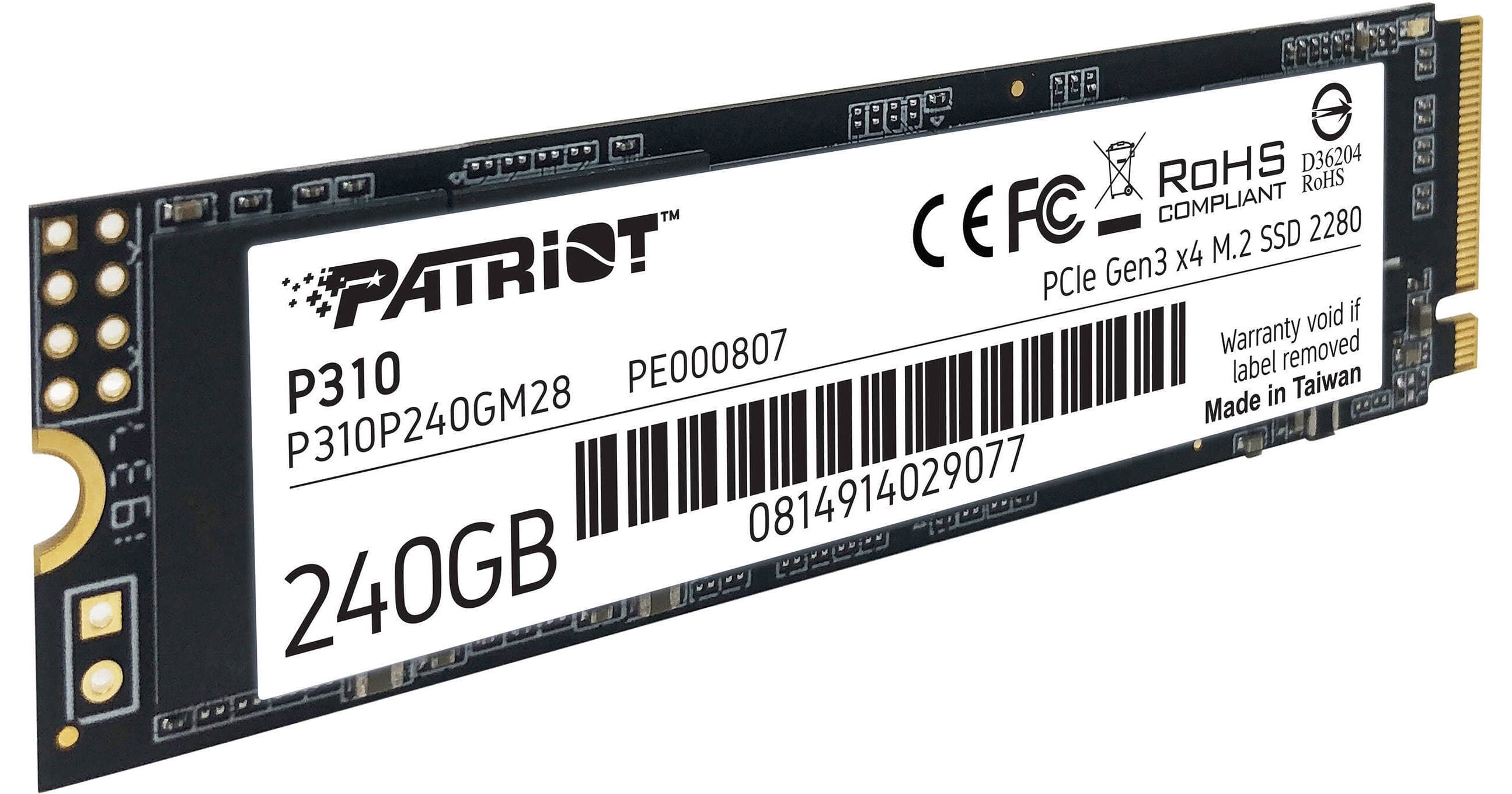 Patriot P310 240GB 2280 M.2 PCIe 3.0 NVMe SSD