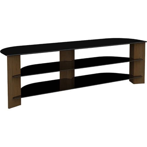 AVF Group Varano 59" Corner TV Stand (Walnut, Black Glass)