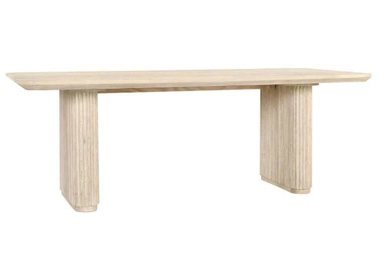 Classic Home Vander 84" Rectangle Dining Table Solid Wood, Cream Washed