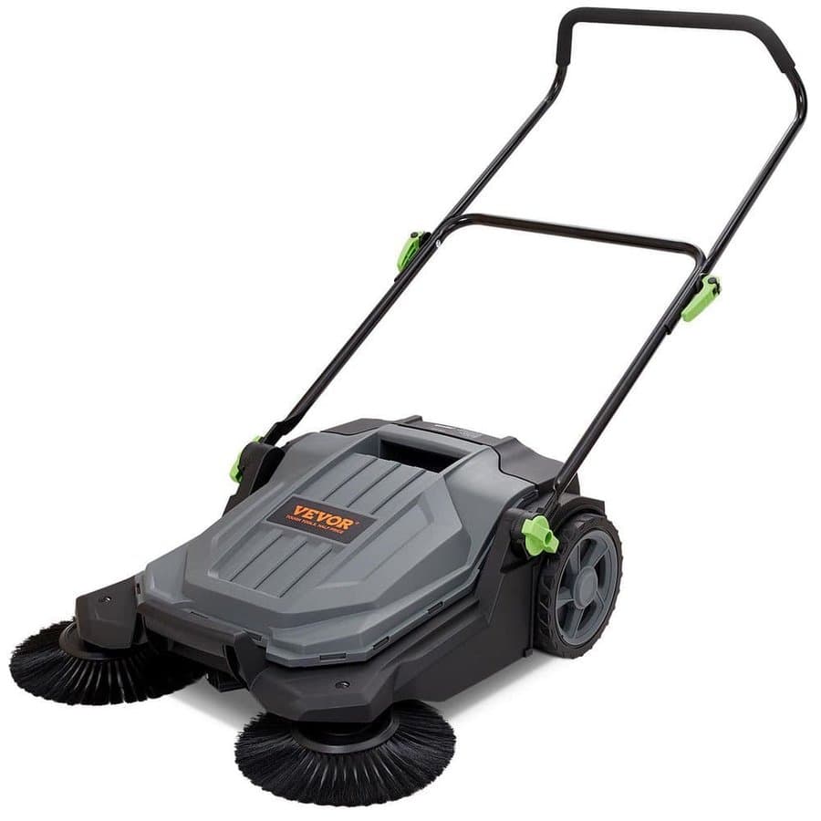 25.6 in. W Manual Push Sweeper of Dust Litter Grass, 5 Gal. Bin