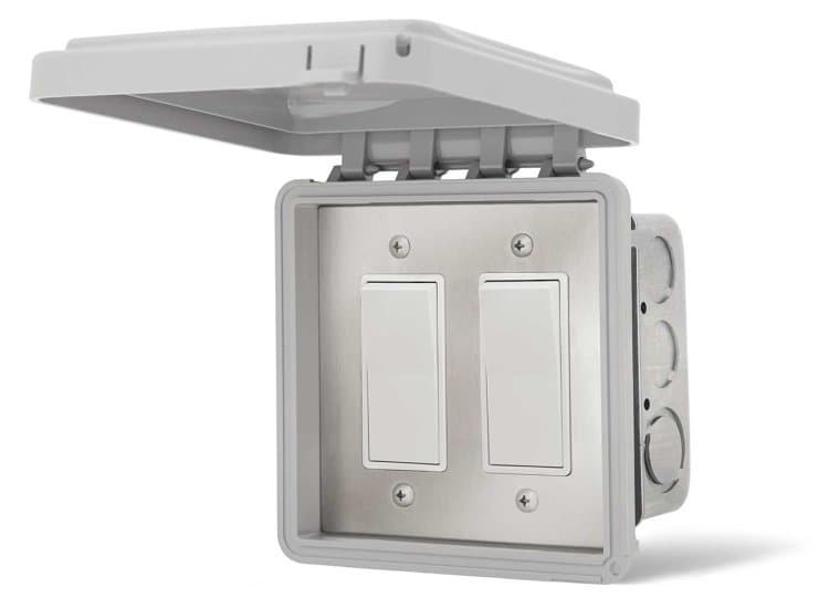 Infratech Dual Flush Mount Simple On/Off Switch w/ Weatherproof Cover & Gang Box