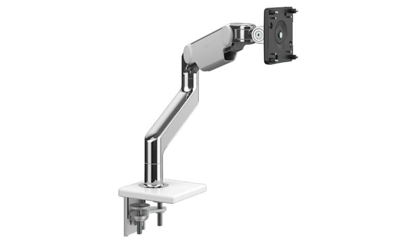 Humanscale M8.1 Clamp Mount Monitor Arm-Polished Aluminum with White Trim