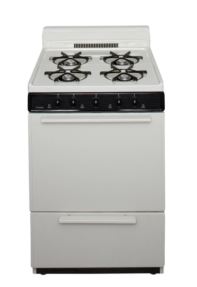 Premier 24-in 4 burners 2.9-cu ft Freestanding Natural Gas Range ( Black )