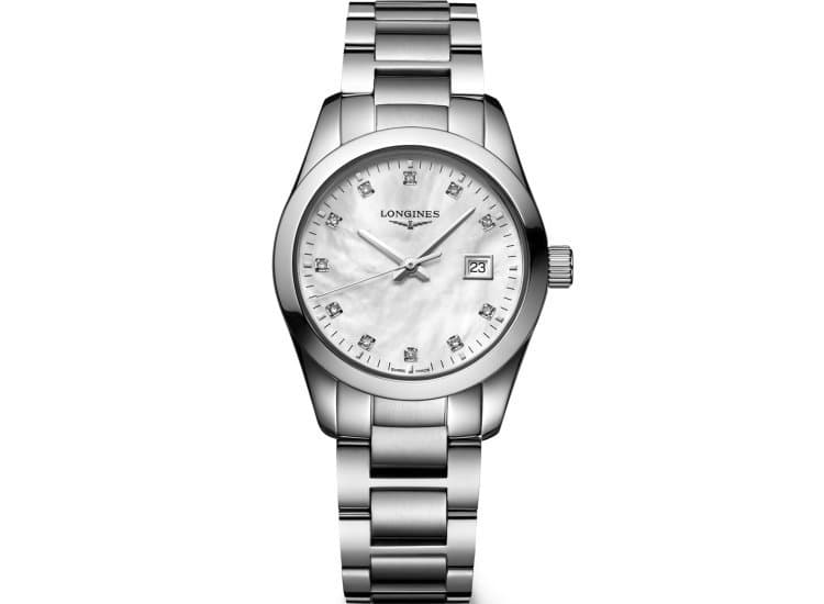 Longines Conquest Classic White MOP Dial Stainless Steel Bracelet Watch, 29.50mm