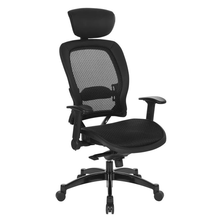 Mesh Seat Adjustable Height, Swivel, Wheels, Tilt, Rolling Ergonomic Executive Chair, Black with Adjustable Arms