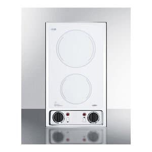 Summit 12 in. 2-Burner Electric Cooktop with Simmer Burner-White