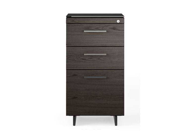 BDI Sequel 20 6114 Charcoal/Black 3 Drawer File Cabinet