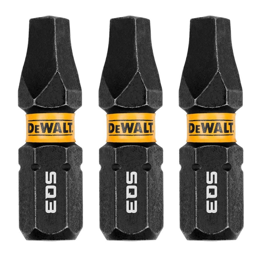 DEWALT 1/4-in x 1-in Square/Robertson Impact Driver Bit 3 -Piece