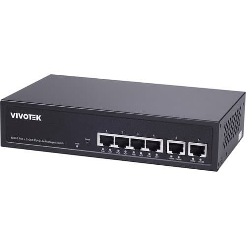 Vivotek AW-GEL-065A-060 4-Port Gigabit PoE+ Compliant Managed Network Switch