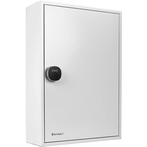 Barska 200-Capacity Adjustable Key Cabinet with RFID Lock (White)