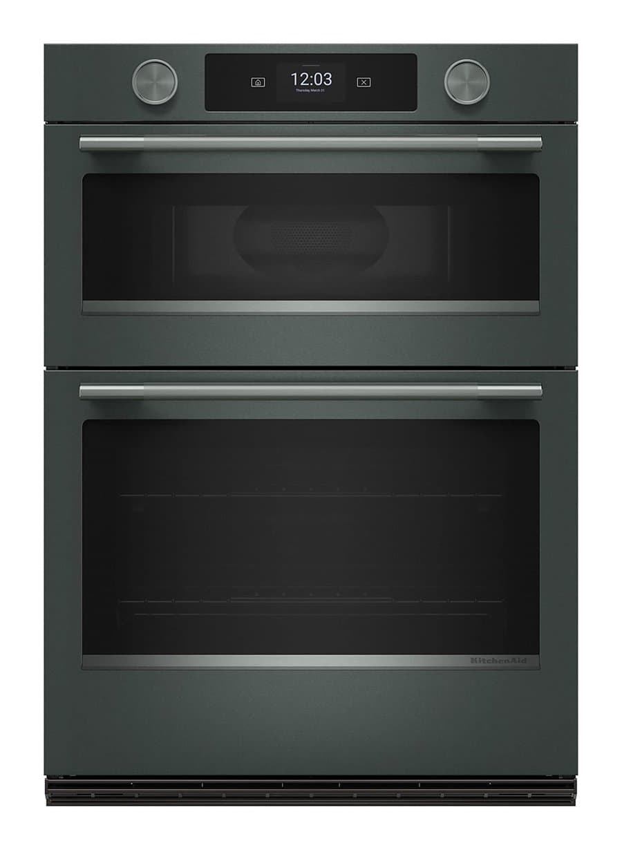 30 in. Electric Convection Wall Oven with Built-In Microwave and Powered Attachments, PRINTSHIELD Black Stainless