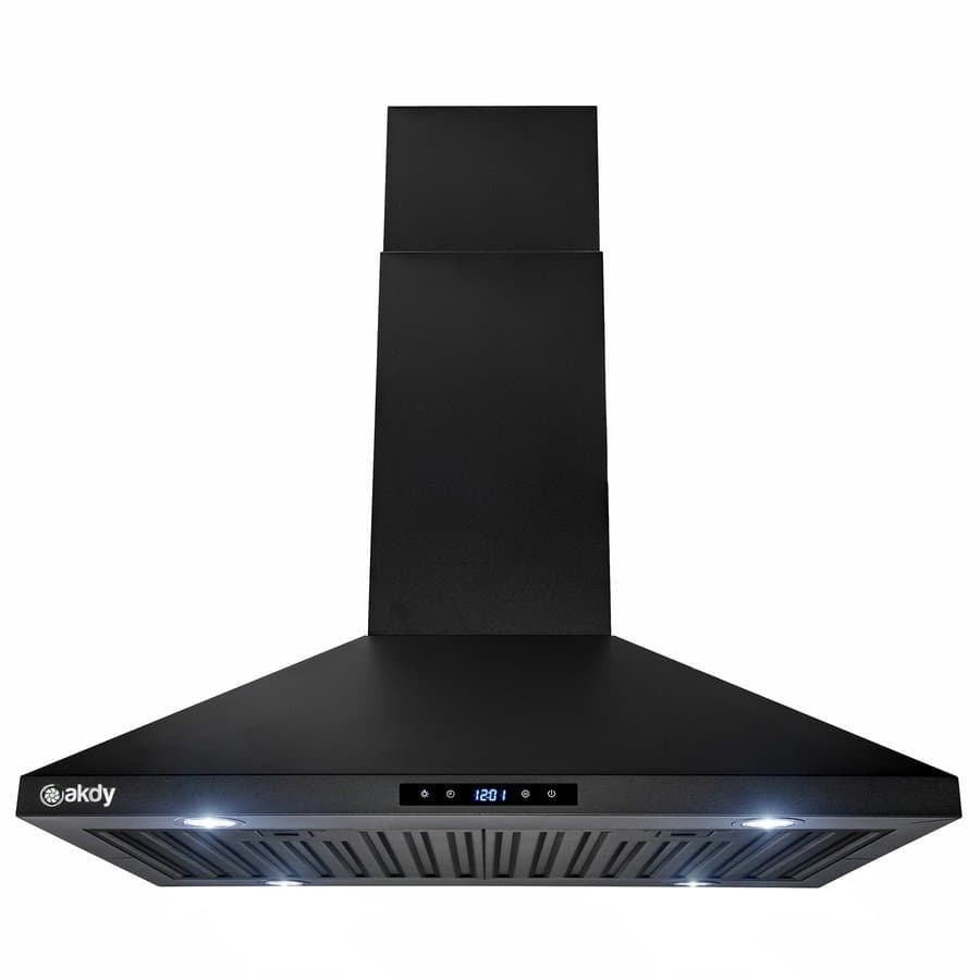 Kahomvis 30 inch Ducted 900-CFM Black Island Range Hood