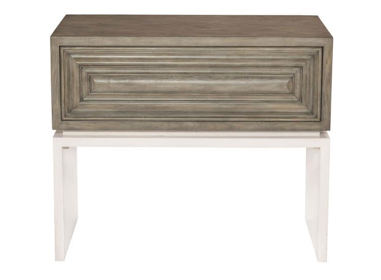 Bernhardt Goodman Nightstand in Rustic Gray | White Plaster