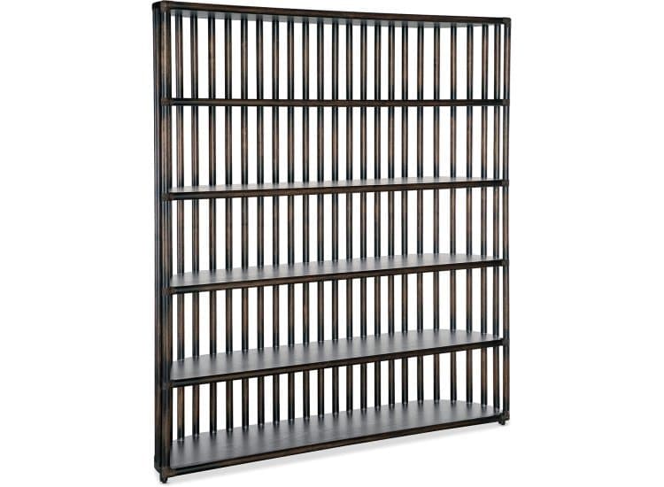 Hooker Furniture Home Office Retreat Slatted Bookcase, Black Sand