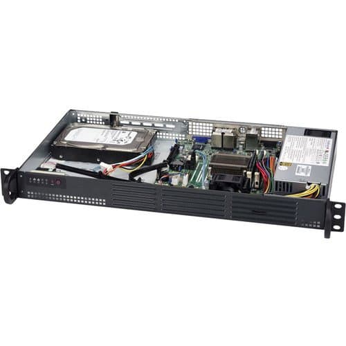Supermicro SuperServer Intel Atom C2358 Processor with Four 2.5" HDD Drive Bays (1 RU, Black)