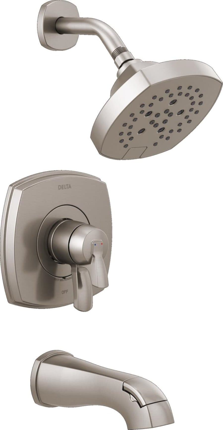Delta Stryke Lumicoat Stainless 1-handle Multi-function 7.0-in Round Bathtub and shower Faucet ( Valve not Included )